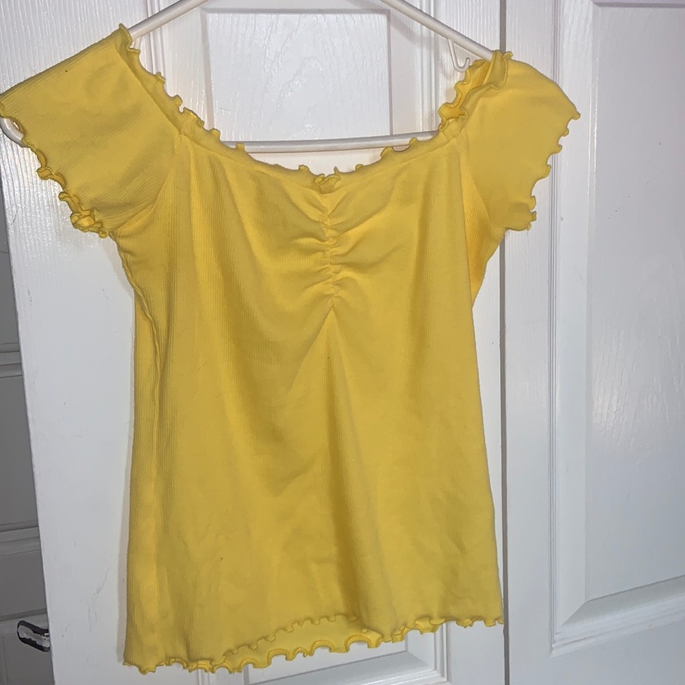 Yellow Ruffle Blouse Shirt- Women’s Mediums
